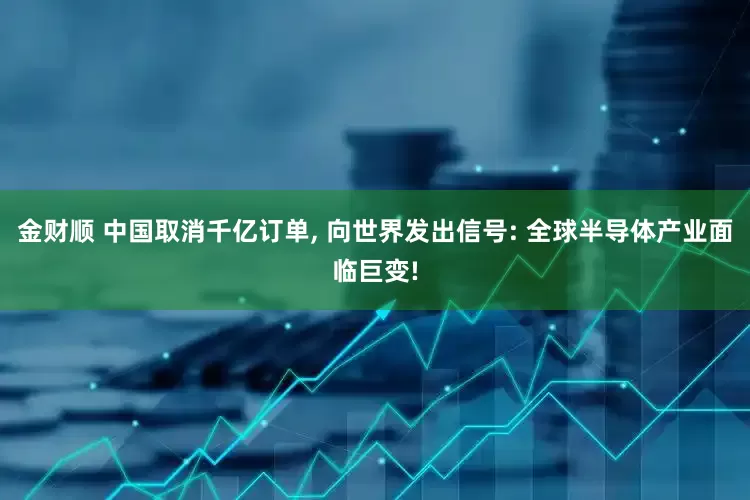 金财顺 中国取消千亿订单, 向世界发出信号: 全球半导体产业面临巨变!