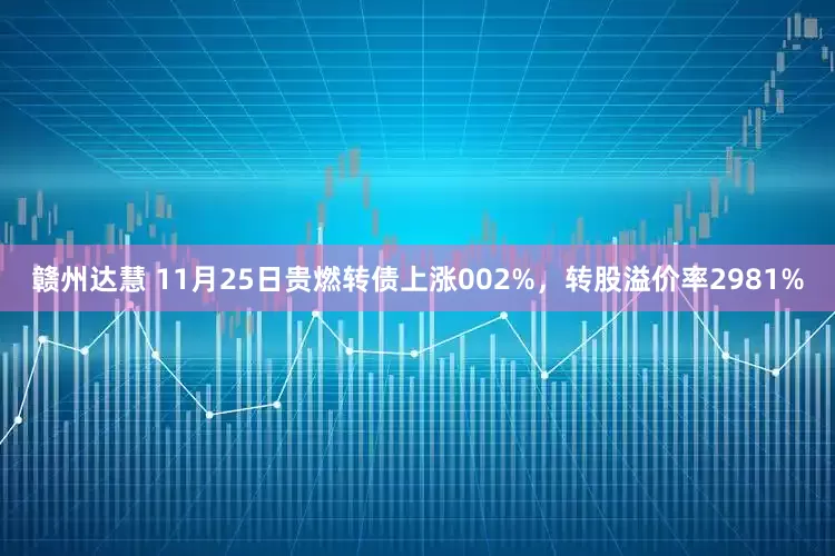 赣州达慧 11月25日贵燃转债上涨002%，转股溢价率2981%